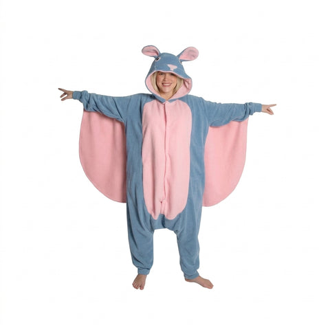 Flying Squirrel Onesie (blue/pink)