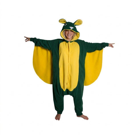 Flying Squirrel Onesie (green/yellow)