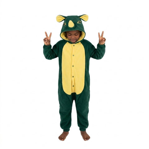 Rhino Onesie (green/yellow): KIDS