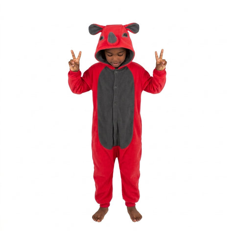 Rhino Onesie (red/charcoal): KIDS