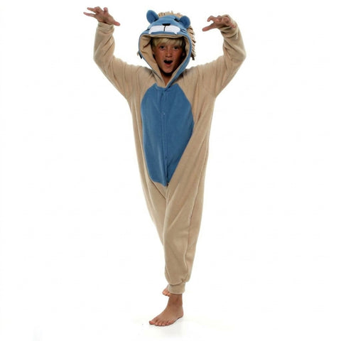 Lion Onesie (beige/blue): KIDS