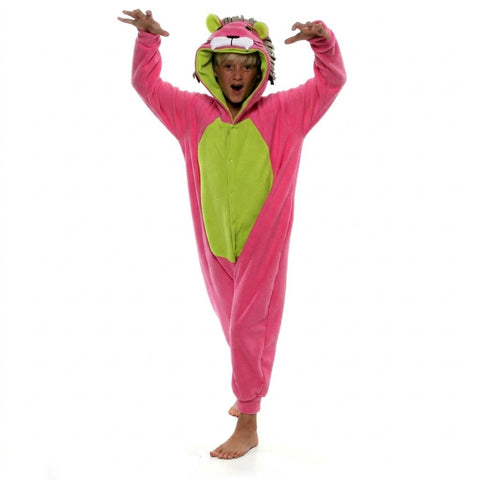 Lion Onesie (pink/lime green): KIDS