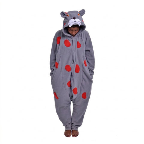 Leopard Onesie (grey/red)