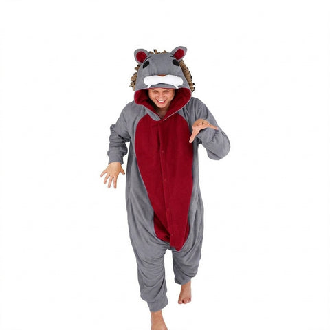 Lion Onesie (grey/red)