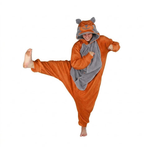 Panda Bear Onesie (orange/grey)
