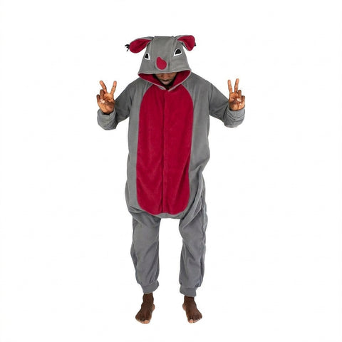 Rhino Onesie (grey/red)