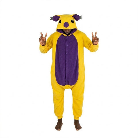 Rhino Onesie (yellow & purple)