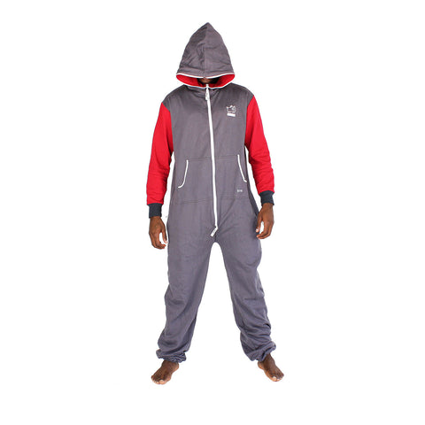 Charcoal & Red Inye Onesie