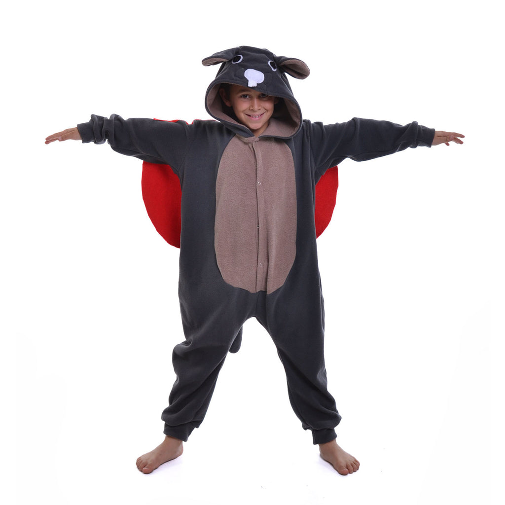 Flying Squirrel Onesie (charcoal/beige/red): KIDS aFREAKa Clothing