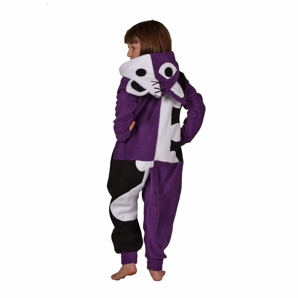 Scary Cat Onesie (purple/black/white): KIDS inspired by Honekoneko