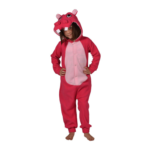 Hippo Onesie (cerise/pink): KIDS