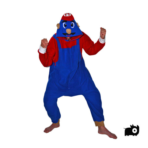 Red Handyman Onesie (blue/red) inspired by Mario from Mario Bros