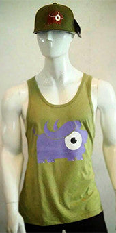 Vest / Tank Top (olive with purple buffalo print) LADIES CUT