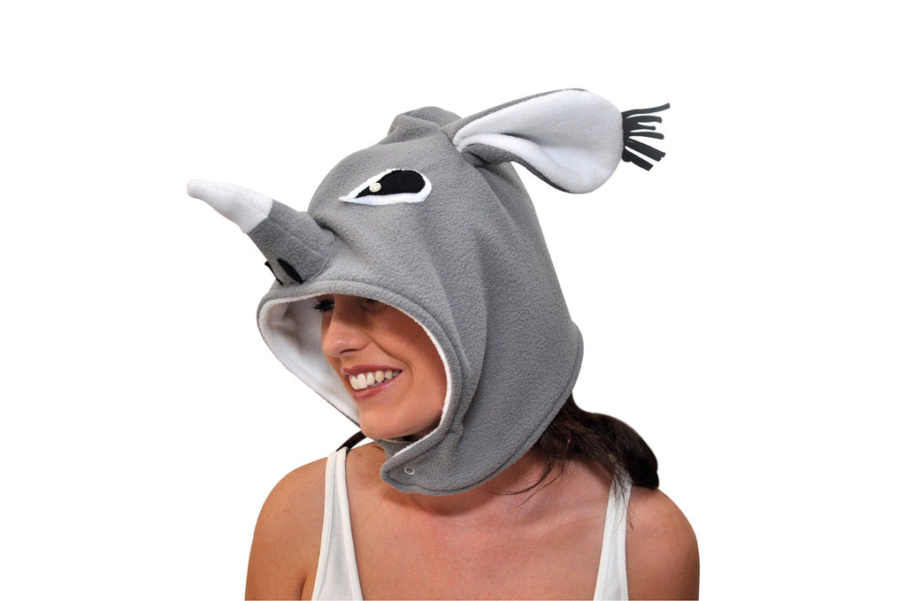 Rhino hat (grey/white) part of the aFREAKa Onesie range, made in